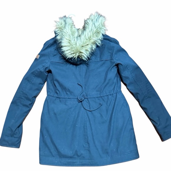 Hollister Heritage Sherpa Lined Parka Coat blue size XS - Picture 2 of 15